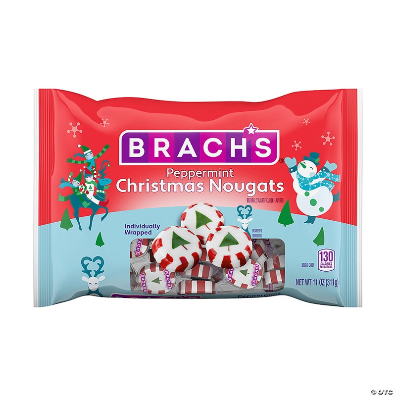12 1/4" x 6 3/4" Brachs Peppermint Christmas Nougats - 36 Pc.