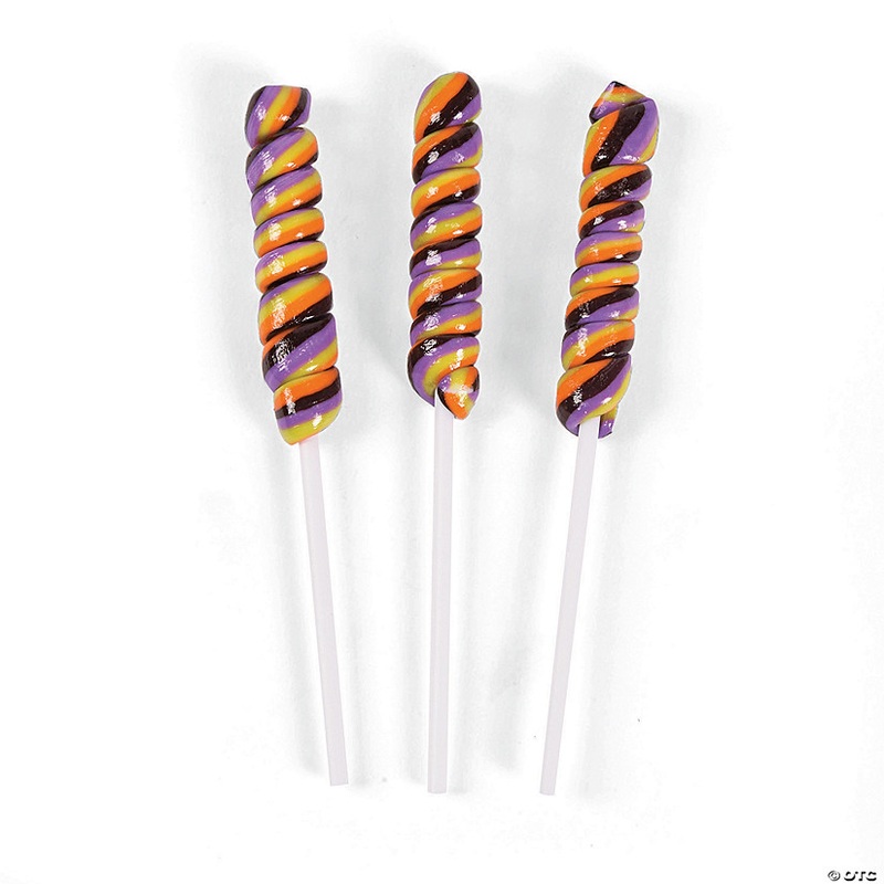 2 1/2" Mini Brights Halloween Twisty Grape-Flavored Lollipops - 24 Pc.