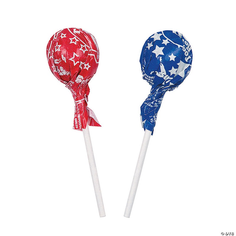 1 1/4" 9 oz. Patriotic Tootsie Roll Pops Assortment - 15 Pc.