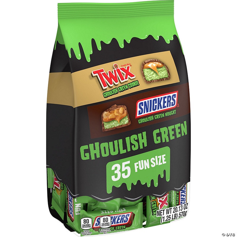 20.13 oz. Mars Halloween Ghoulish Green Twix & Snickers Fun Size Variety Pack  35 Pc.
