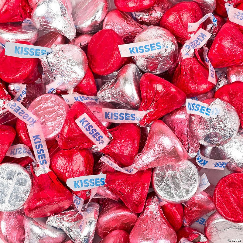 28.8 oz Valentine's Day Candy Hershey's Kisses Milk Chocolate (Approx. 180 Pcs)