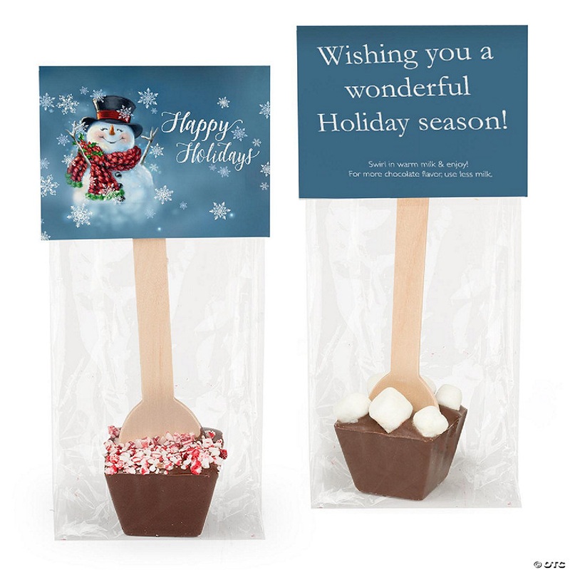 3 Pcs Christmas Hot Chocolate Spoons Milk Chocolate Mini Marshmallows