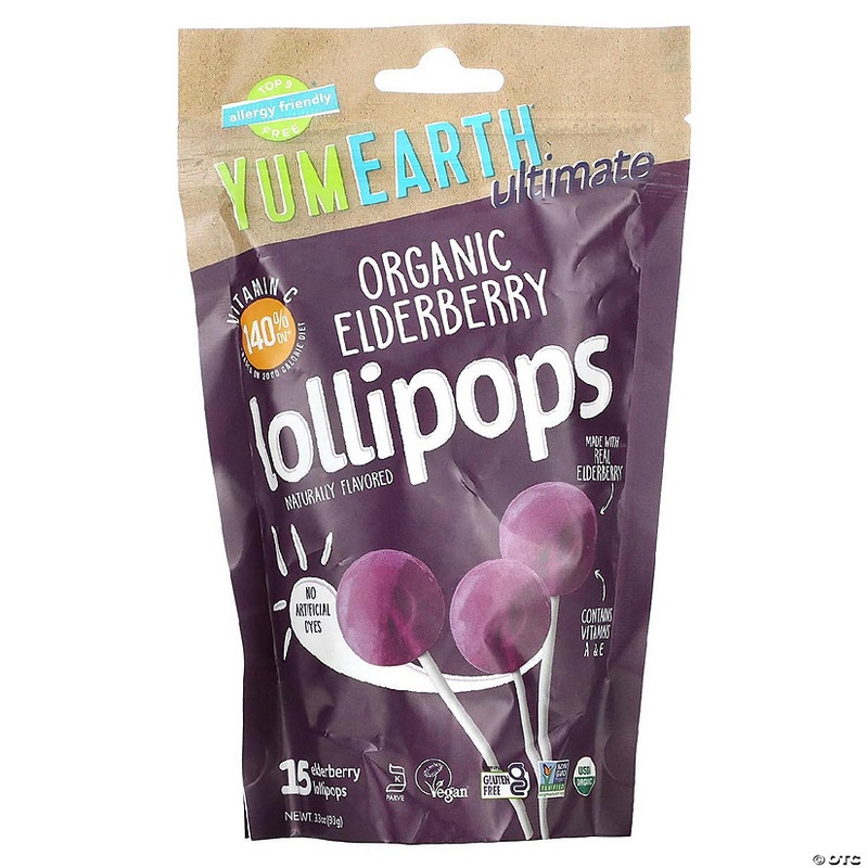 YumEarth Pops Elderberry 3.3oz Pack of 6