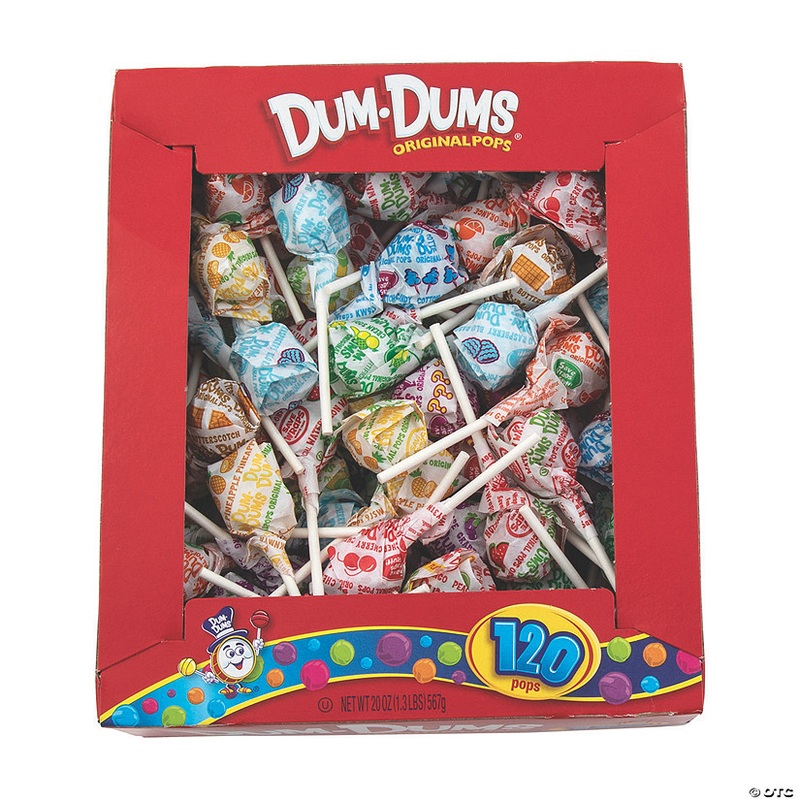 1" 19 oz. Dum Dum Original Pops Lollipop Assortment - 120 Pc.