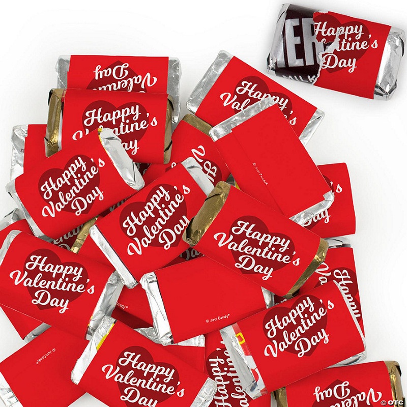 114 Pcs Valentine's Day Candy Favors Hershey's Miniatures Chocolate - Script Heart