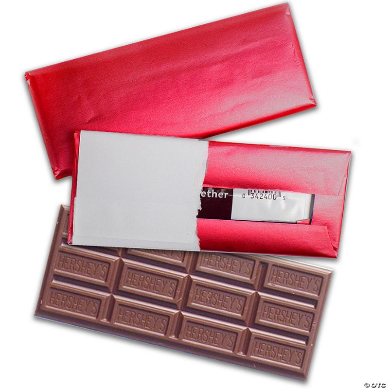 25 Pcs Hershey's Chocolate Bars Wrapped with Red Foil - 1.55oz Milk Chocolate Candy Bars - DIY Party Favors