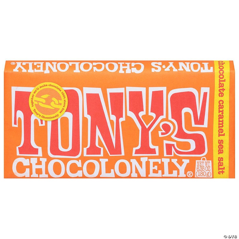 Tonys Chocolonely Bar Chocolate Milk Caramel Sea Salt 6.35 oz (Pack of 15)
