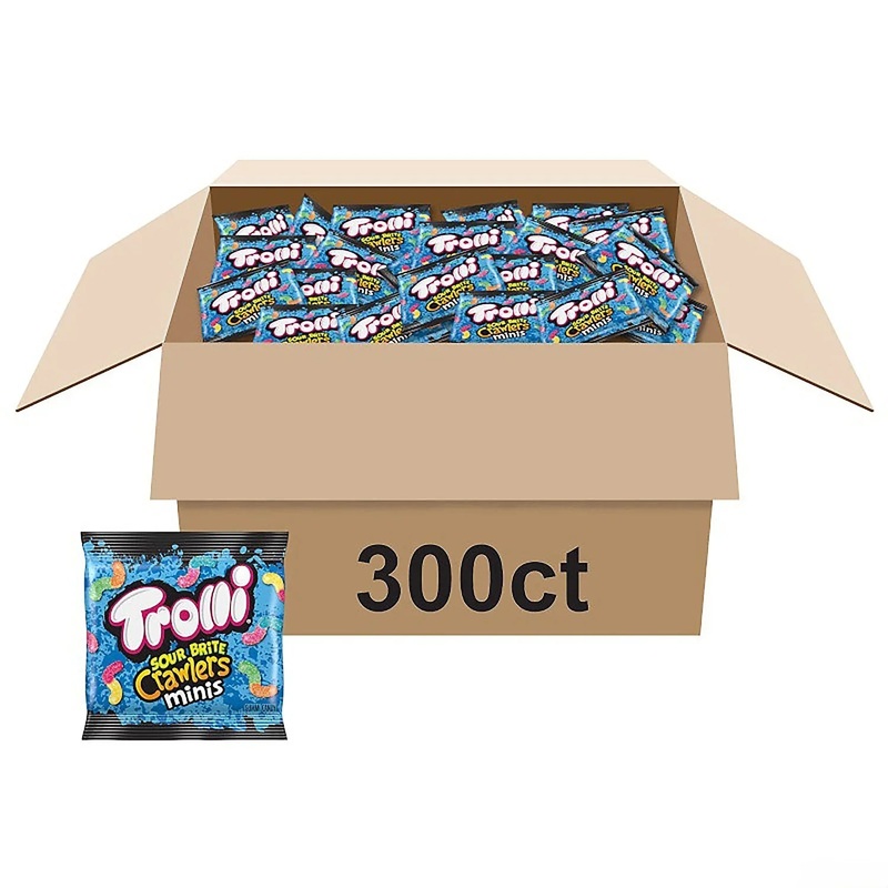Trolli Sour Brite Crawlers Mini Candy Packs: 37LB Case
