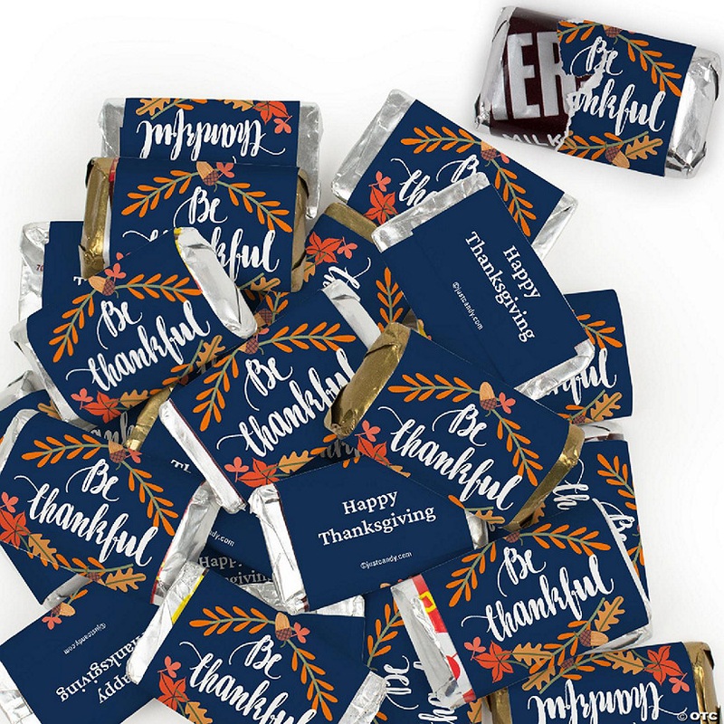 114 Pcs Thanksgiving Candy Party Favors Hershey's Miniatures Chocolate - Be Thankful