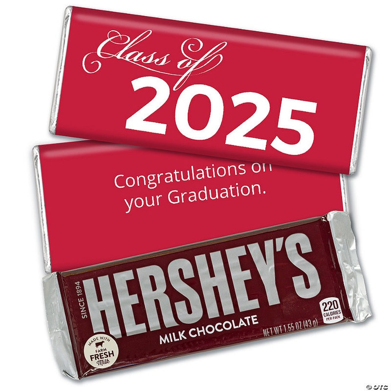 12ct Red Graduation Candy Party Favors Class of 2025 Hershey's Chocolate Bars by Just Candy