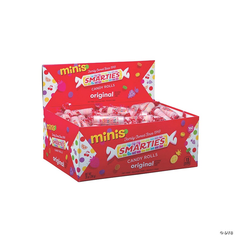 28 oz. Mini Multicolored Smarties Hard Candy Rolls - 160 Pc.