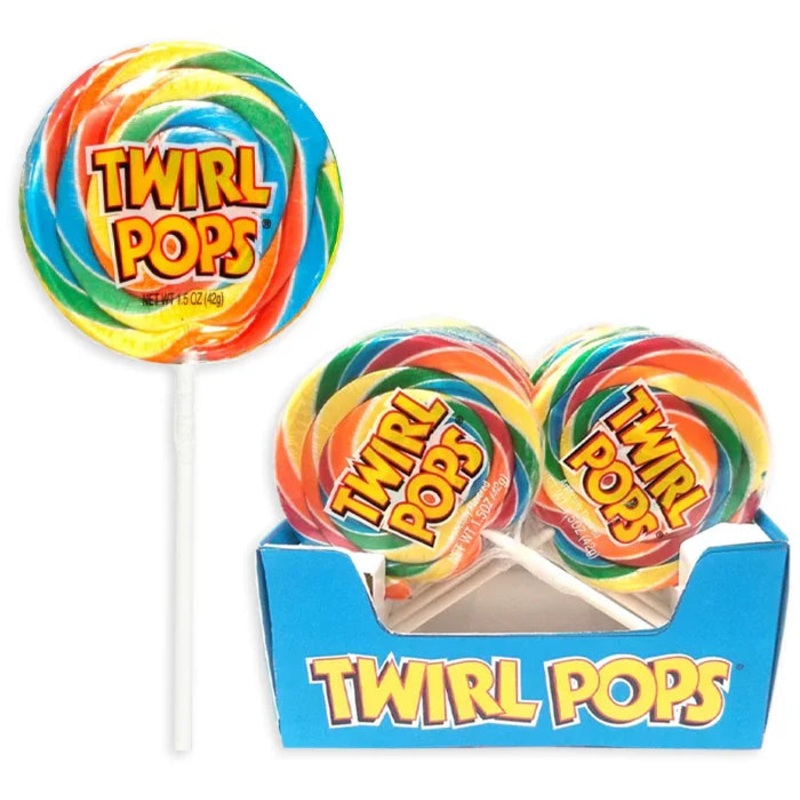 Twirl Pops 1.5-Ounce Suckers - Rainbow: 12-Piece Display
