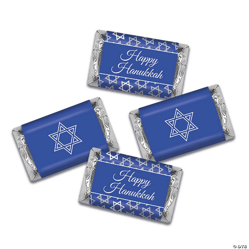 164 Pcs Hanukkah Candy Party Favors Hershey's Miniatures Chocolate Festive Pattern