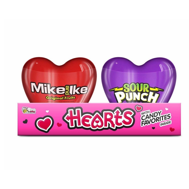 Valentine Hearts With Mike and Ikes and Sour Punch Kids