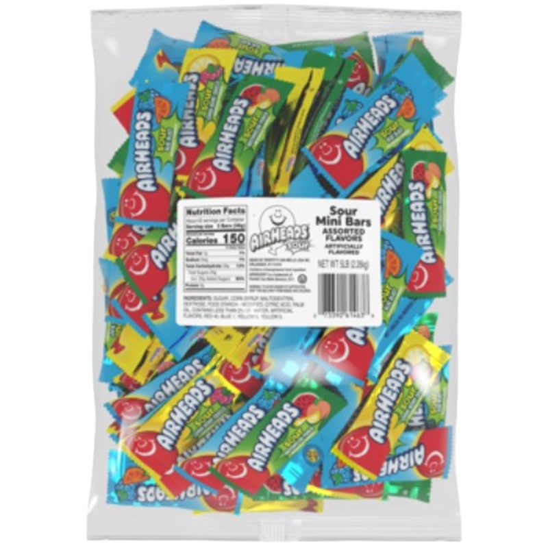 Airheads Mini Bar Assorted Sours 5 lb. Bulk Bag