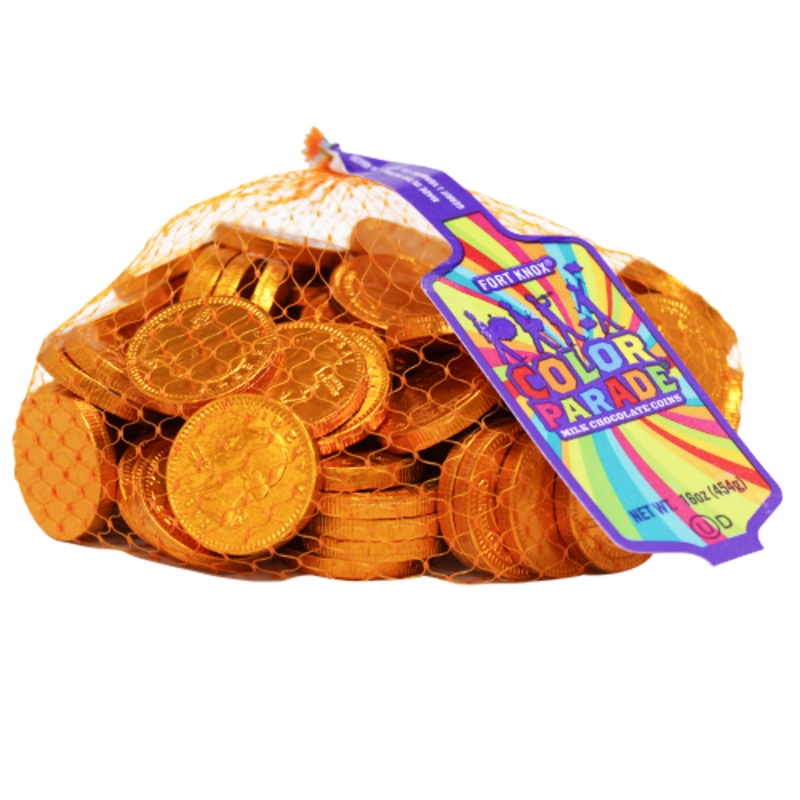 Fort Knox Copper Foil Milk Chocolate Coins - 1 Lb. Bag