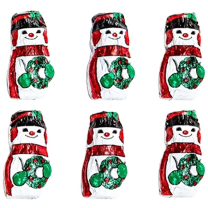 Madelaine Miniature Foil Wrapped Chocolate Snowman - Bulk Bags