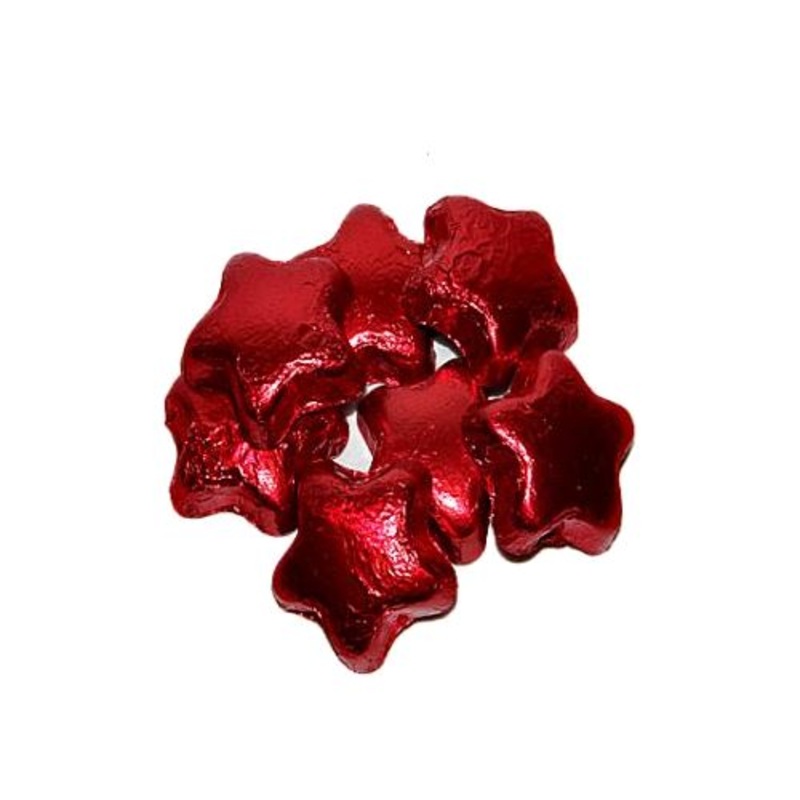 Red Foiled Milk Chocolate Stars - Bulk Bag