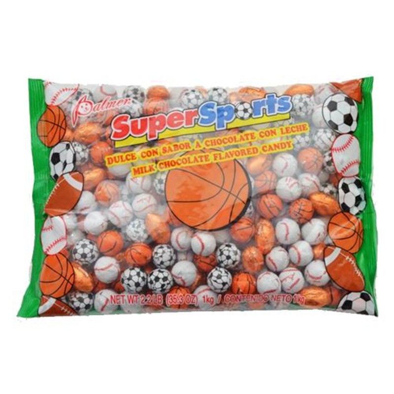 Super Sports Foiled Milk Chocolate Balls - 2.2 LB Bulk Bag