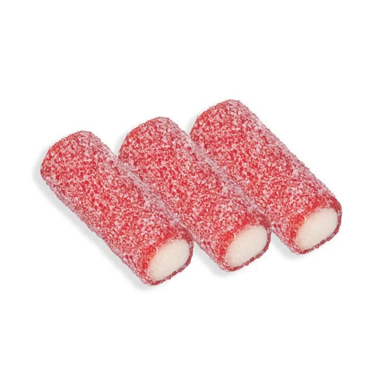 Vidal Sour Strawberry Filled Licorice Bites: 1KG Bag