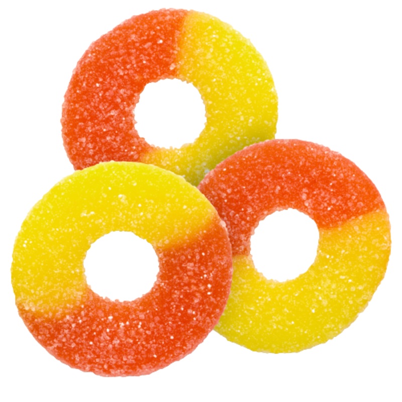 Albanese Peach Gummi Rings - Bulk Bags