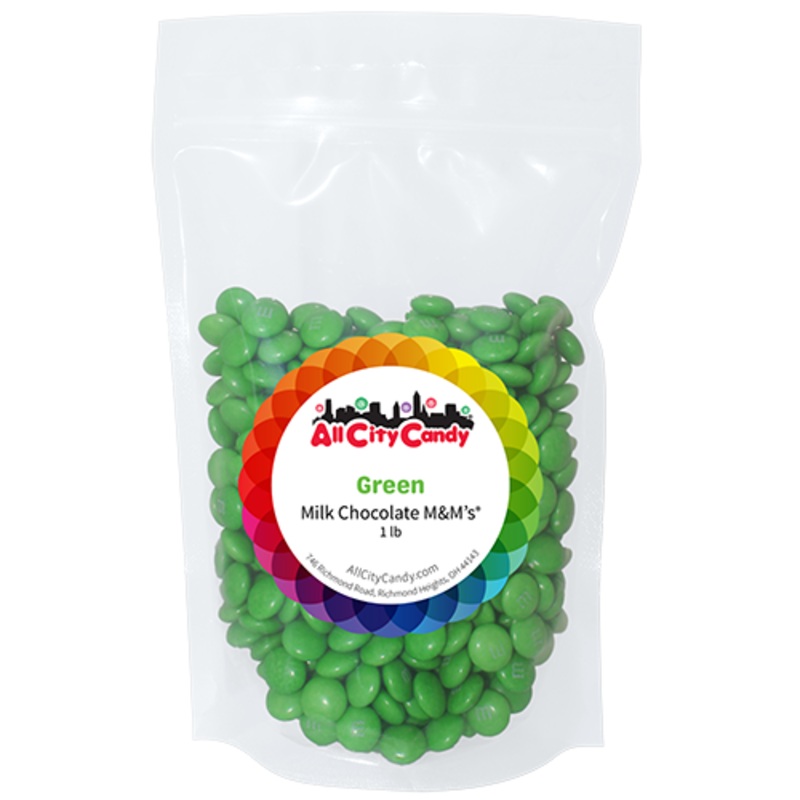M&M Milk Chocolate Green 1 lb. Bulk Bag