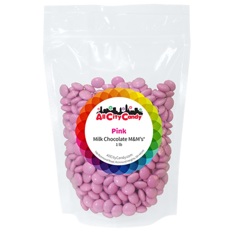 M&M Milk Chocolate Pink 1 lb. Bulk Bag