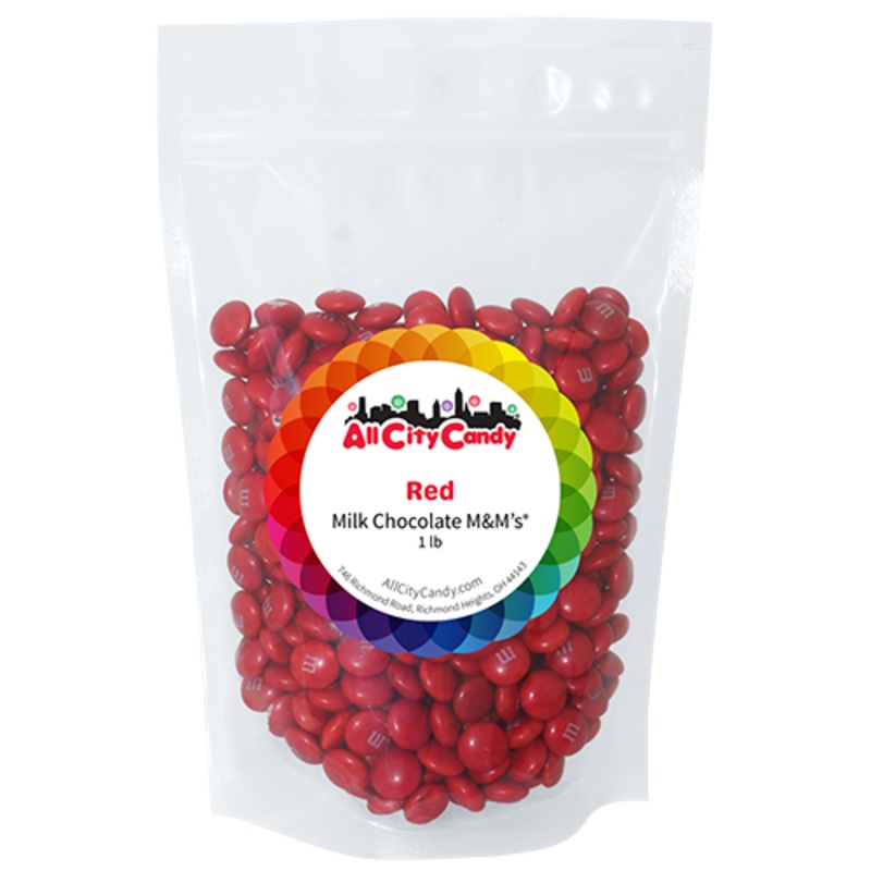 M&M Milk Chocolate Red 1 lb. Bulk Bag