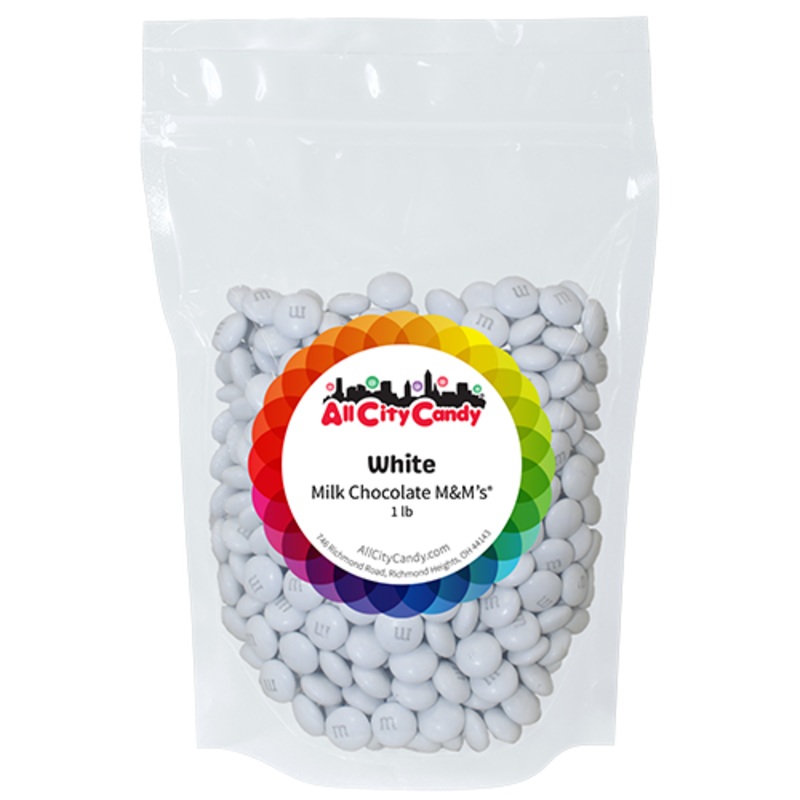 M&M Milk Chocolate White 1 lb. Bulk Bag