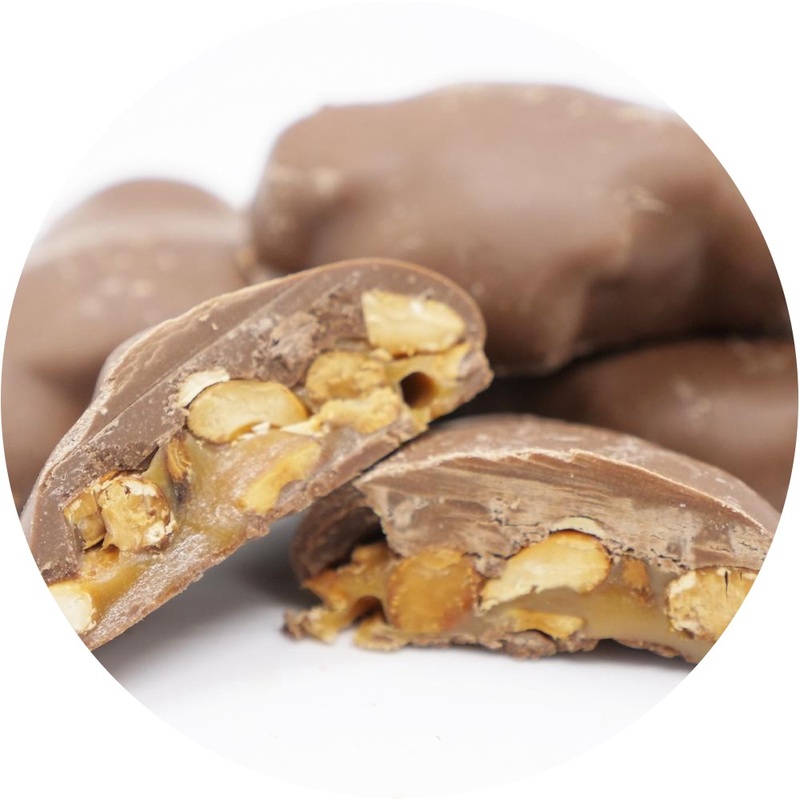 Milk Chocolate Covered Cashew Caramel Patties - Bulk Bags