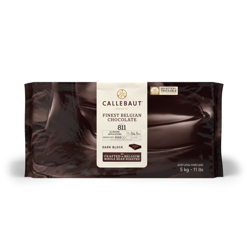 Barry Callebaut 811NV-132 Dark Couverture Blocks 54.5% Cacao Blocks 55lb