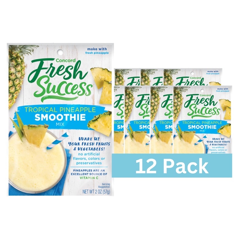 Concord Foods Tropical Pineapple Smoothie Mix - Fruit Flavor With No Artificial Flavors, Colors, Or Preservatives - Ideal Fresh