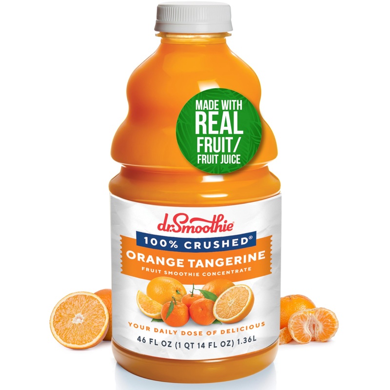 Dr. Smoothie 100% Crushed Orange Tangerine - No Added Sugar, Made With Real Fruits/Fruit Juice - Vegan, No Artificial Colors Or