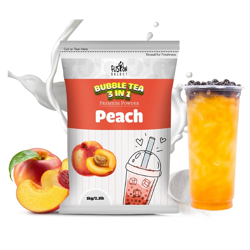 Fusion Select 2.2Lb Tea Powder Peach Flavored-3-In-1 Drink Powder With Cream & Sugar - Instant Pre-Mixed Beverage For Hot Or Col