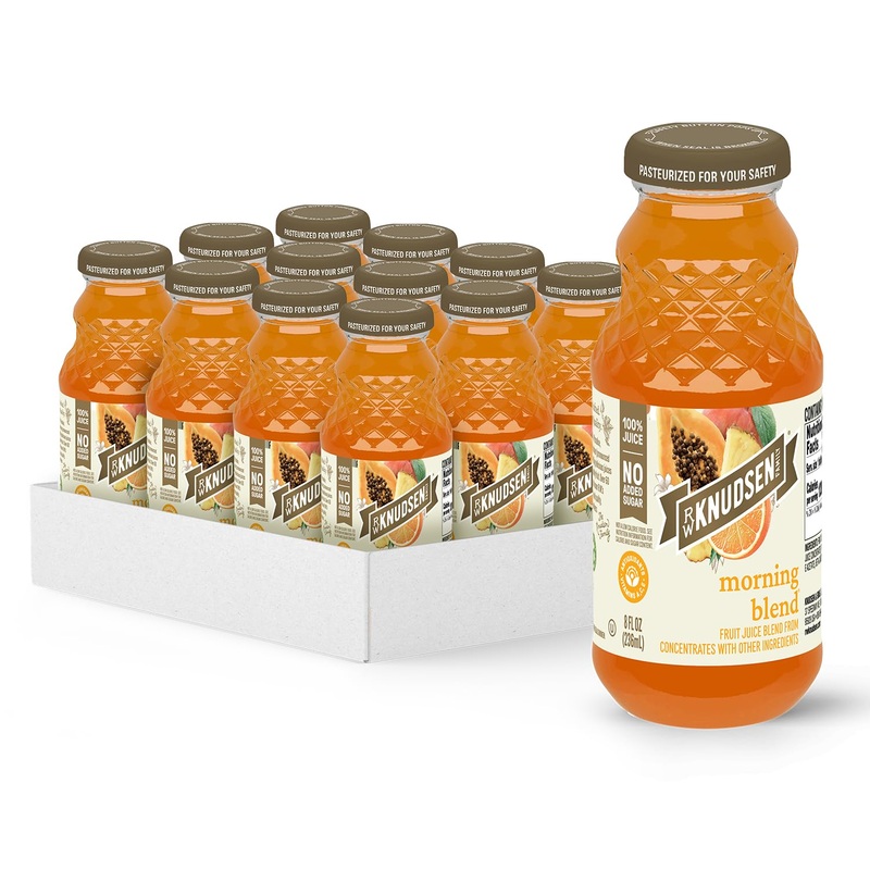 R.W. Knudsen Organic Morning Blend Juice, 8 Fl Oz, Pack of 12 - Refreshing, Natural Juice for Healthy Mornings