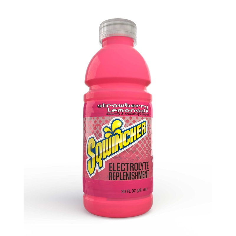 Sqwincher 20 Oz Wide Mouth Ready To Drink Electrolyte Replacement Bottle, Strawberry Lemonade 030536-Sl (Case Of 24)