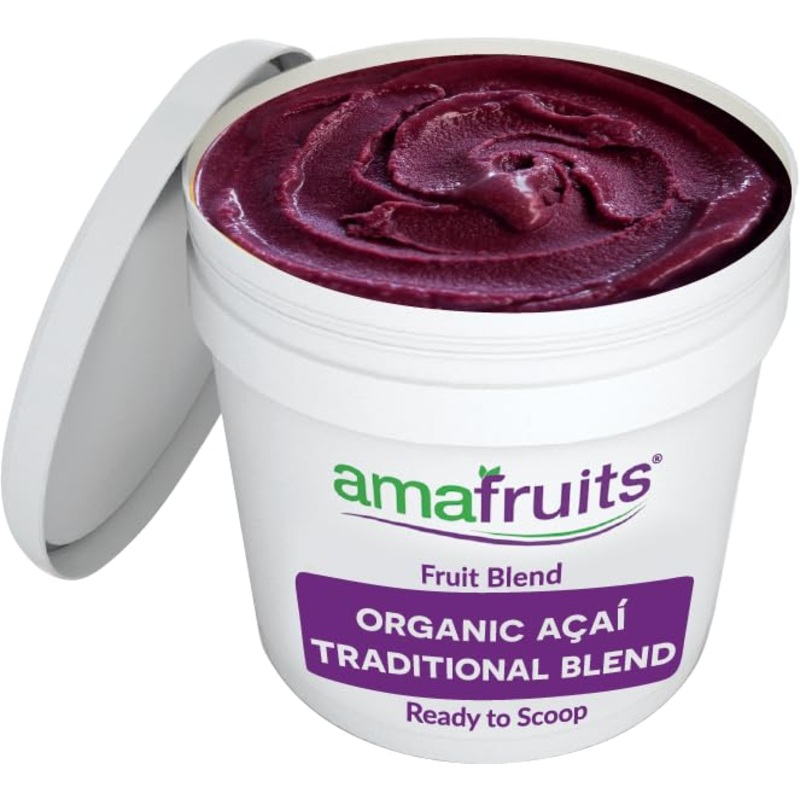 Amafruits Acai Berry Frozen Sorbet/Usda Organic/Antioxidant Rich Superfruit / 3 Gallon