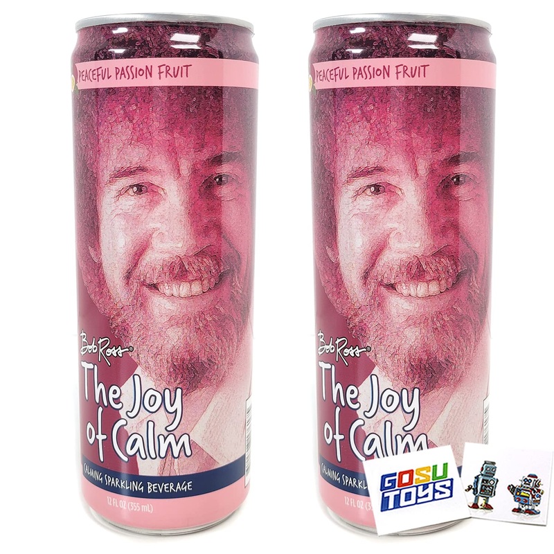 Bob Ross The Joy Of Calm Peaceful Passion Fruit Calming Sparkling Beverage With 2 Gosutoys Stickers (2 Pack)