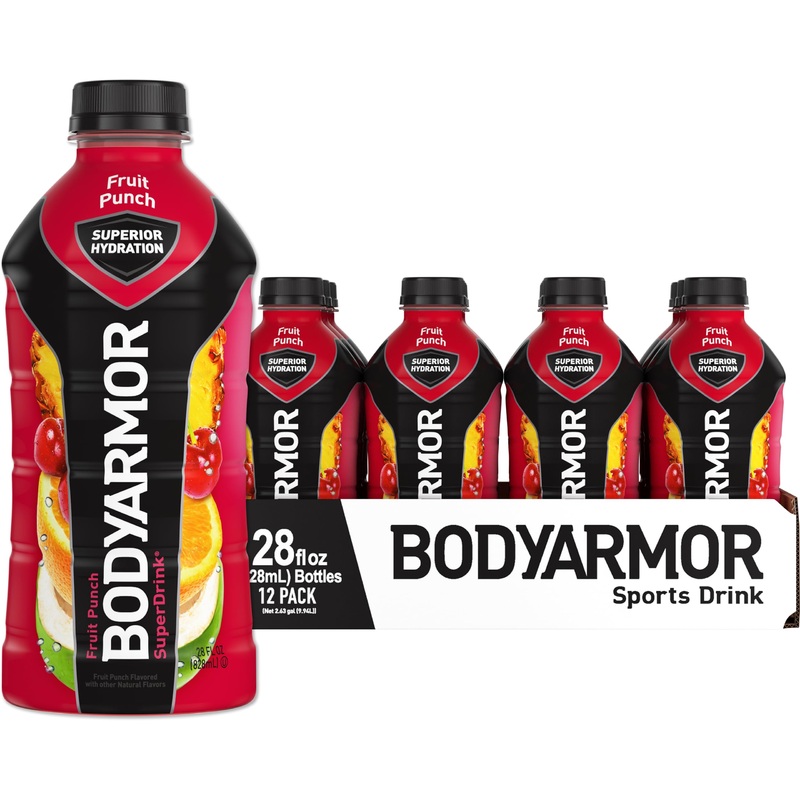 Bodyarmor Sports Drink Sports Beverage, Fruit Punch, Coconut Water Hydration, Natural Flavors With Vitamins, Potassium-Packed El