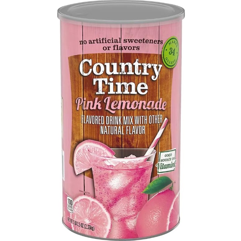 COUNTRY TIME Powdered Lemonade Drink Mix - Pink Lemonade, 82.5 oz (Pack of 1)