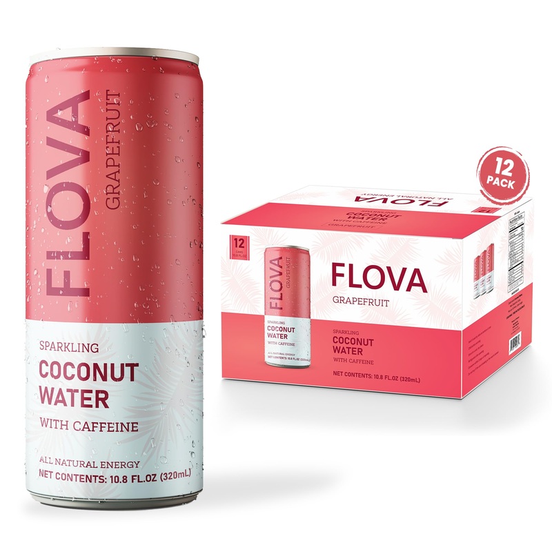 Flova Grapefruit Energy Drink, All Natural, Electrolytes And Minerals From Coconut Water, 4 Simple Easy To Pronounce Ingredients