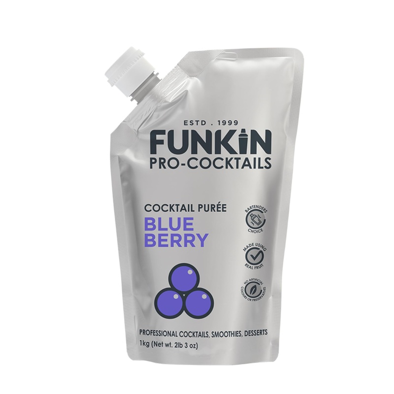 Funkin Blueberry Puree | 100% Real Fresh Fruit Juice For Cocktails, Drinks, Smoothies, Cooking 2.2 Lbs With No Added Preservativ