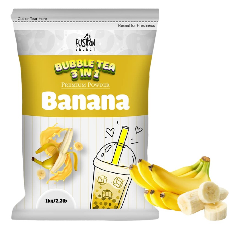 Fusion Select 2.2Lb Banana Milktea Powder For Bubble Tea, Boba Tea, 3-In-1 Drink Powder With Cream & Sugar, Smoothies - Instant