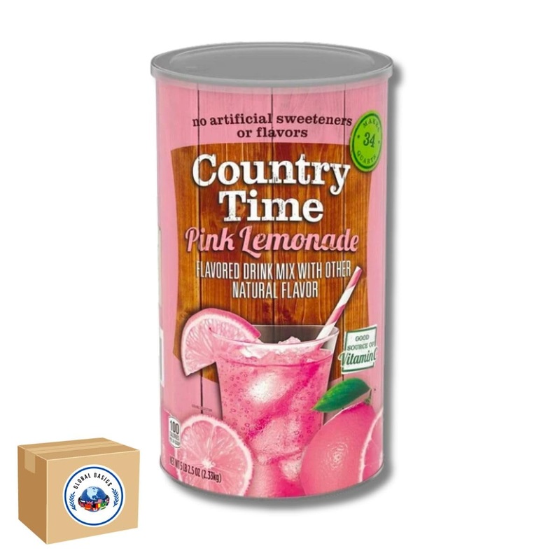 Global Basics Country Time Pink Lemonade Powdered Drink Mix | 1 Canister, 82.5 Oz | Includes An Easy Scoop Measuring Cup!