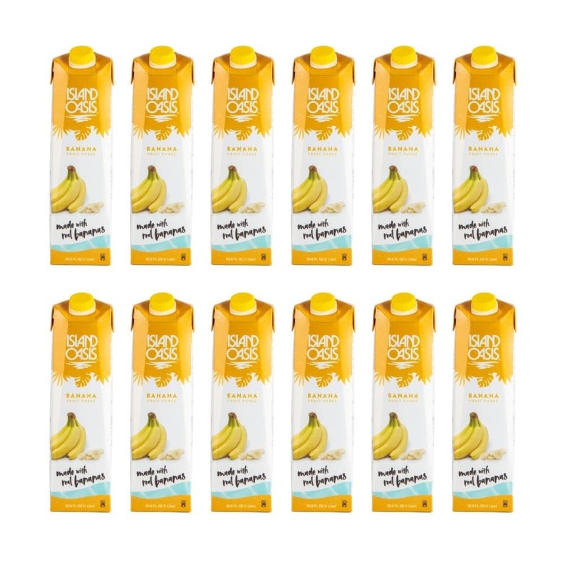 Island Oasis Banana Fruit Puree Beverage Mix, 33.9 Fluid Ounce (Pack Of 12)