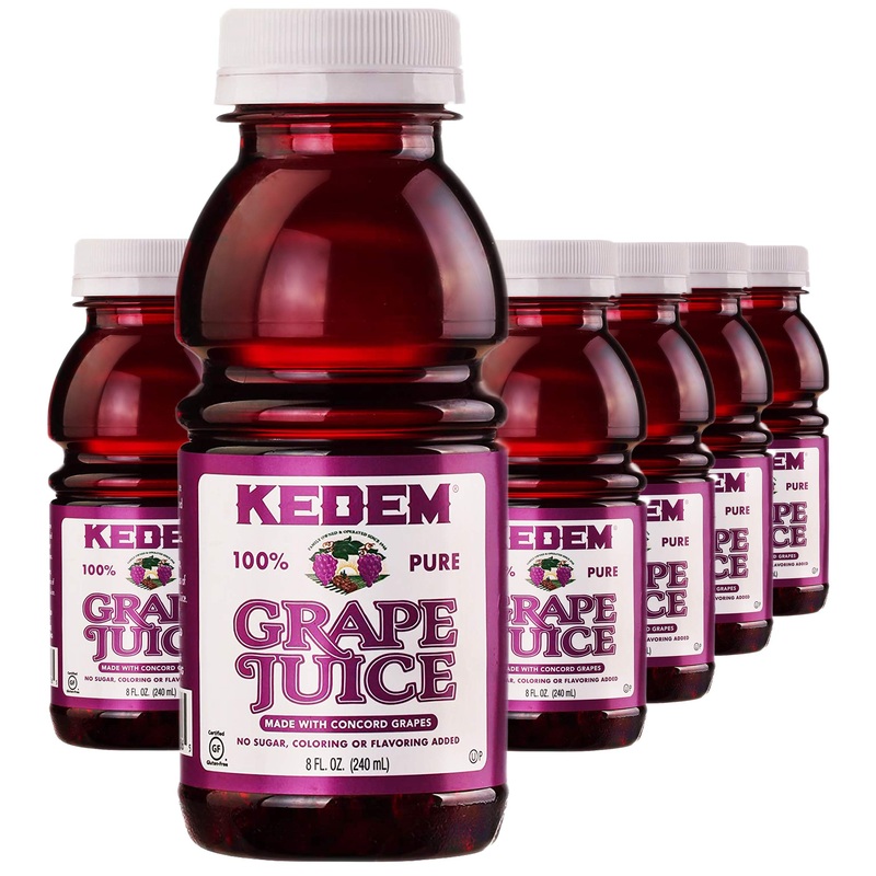 Kedem Grape Juice, 8Oz Bpa Free Plastic Bottle (12 Pack) Made With Concord Grapes, Certified Kosher