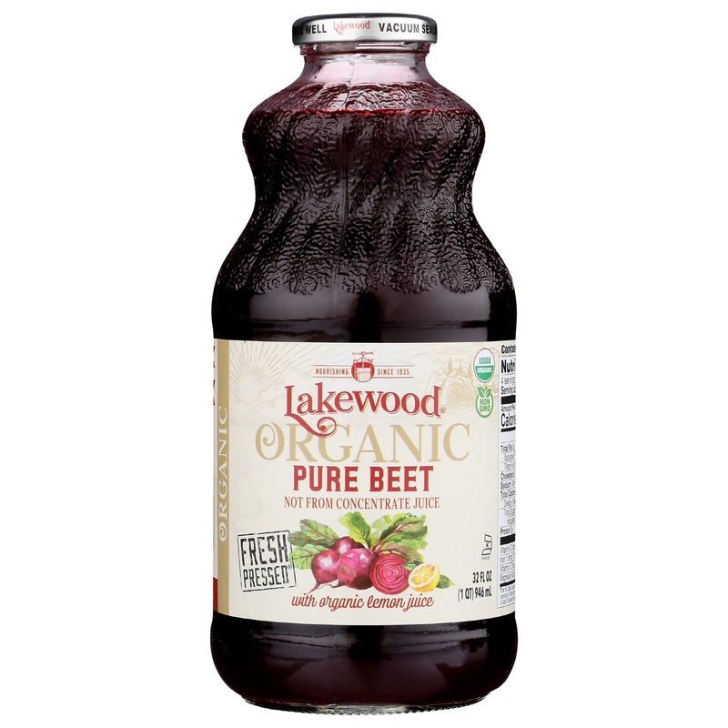 Lakewood Organic Pure Beet Juice, Gluten Free, Non Gmo, Preservative Free, 32 Fluid Ounce (Pack Of 6)
