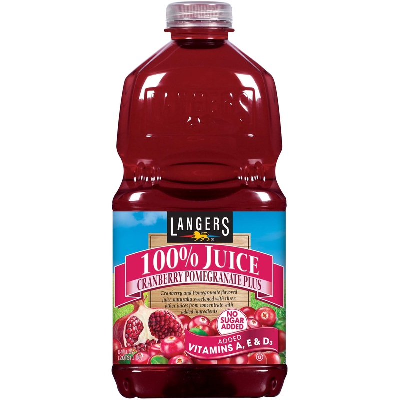Langers 100% Juice, Cranberry Pomegranate Plus, 64 Oz (Pack Of 8)