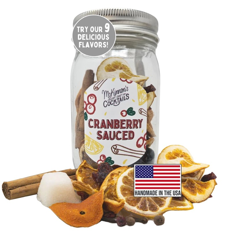 Mckinnons Dry Craft Cocktails Dehydrated Fruits And Herbs, Diy Mixology, Infusion Kit, Mason Jar Serves 8 - 16 Drinks (Cranberry