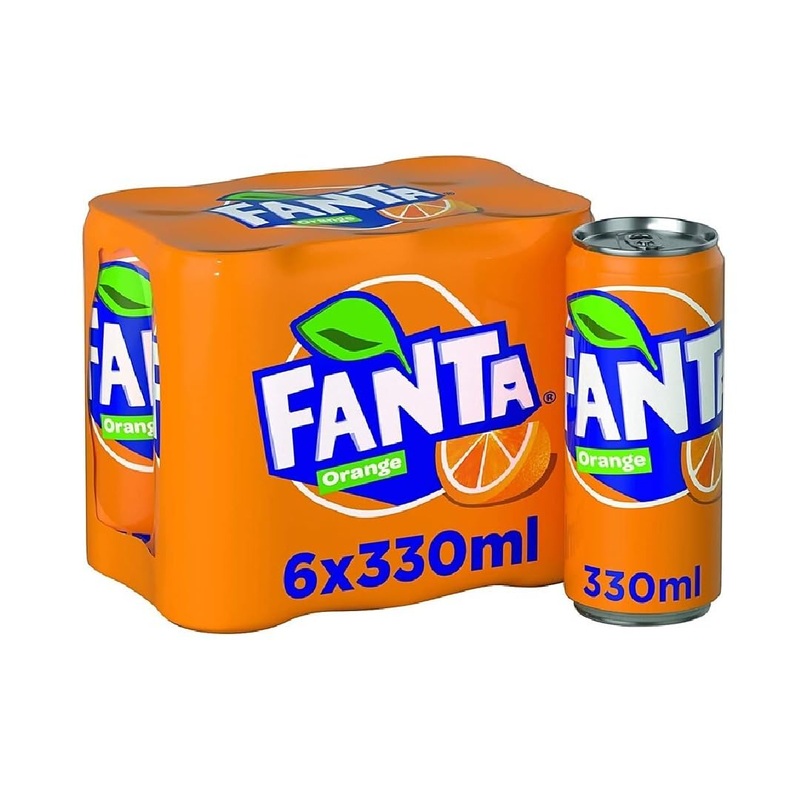 Original European Fanta Orange Flavor Soda Soft Drink- 6Pack 330Ml/Each With Fanta Sticker